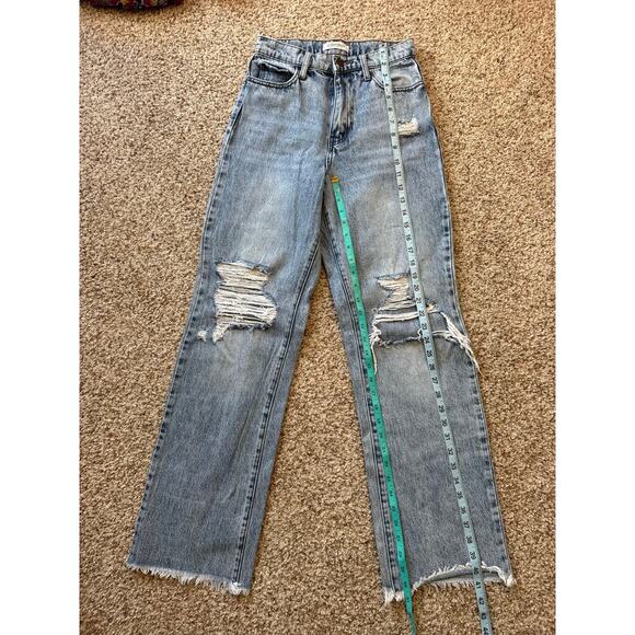 VIBRANT Gold Tag Woman's Jeans/Pants, size 3; Wide leg; ripped styling; Junior - Picture 5 of 10